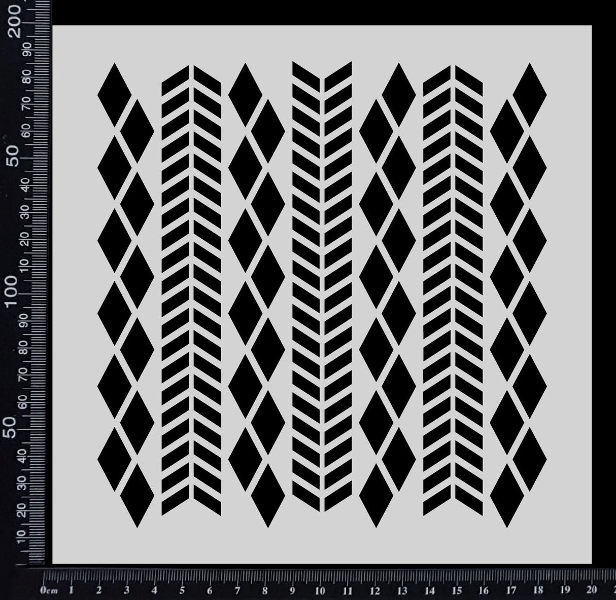 Chevron & Harlequin Mix - Stencil - 200mm x 200mm