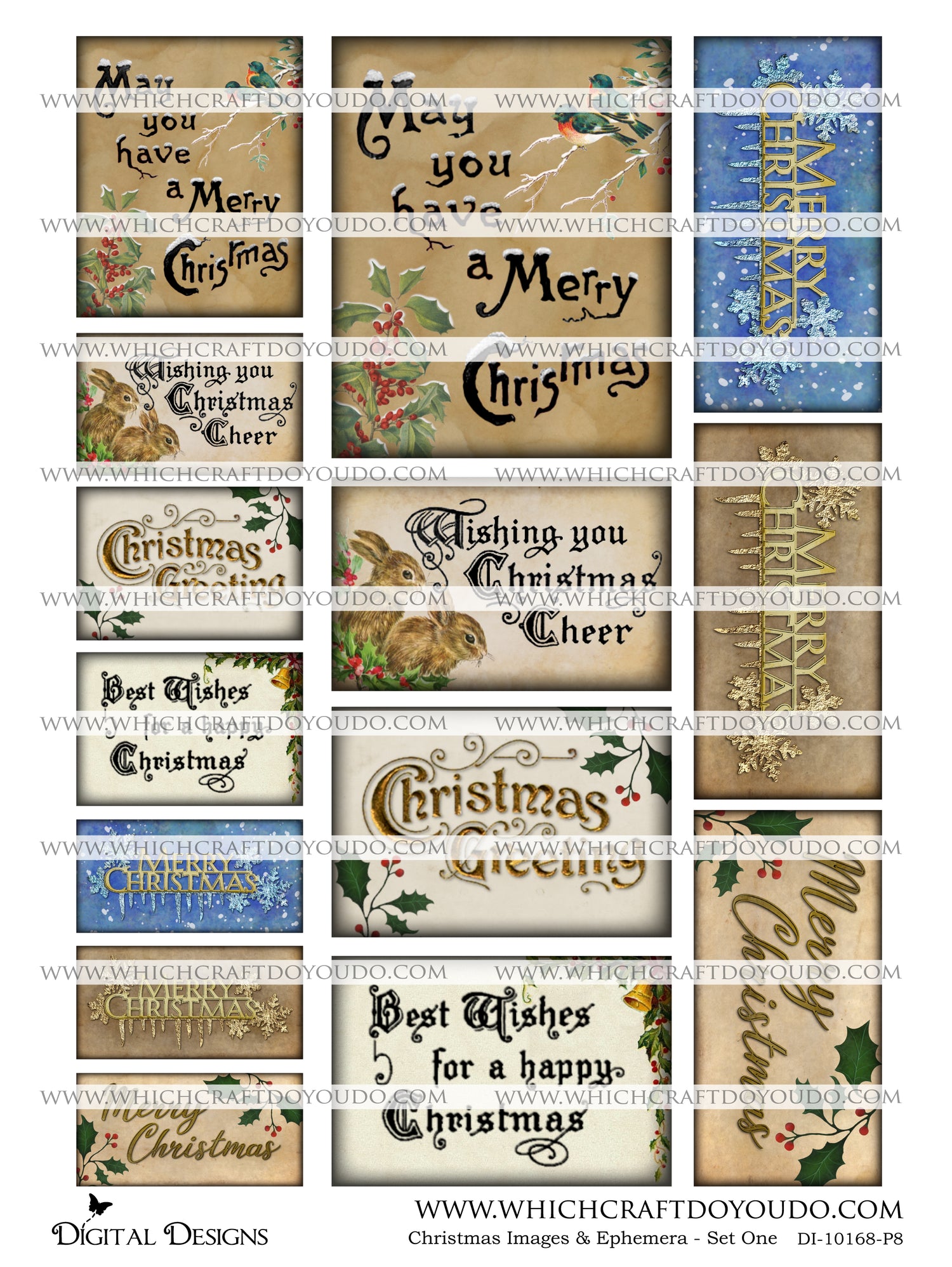 Christmas Images & Ephemera - Set One - DI-10168 - Digital Download