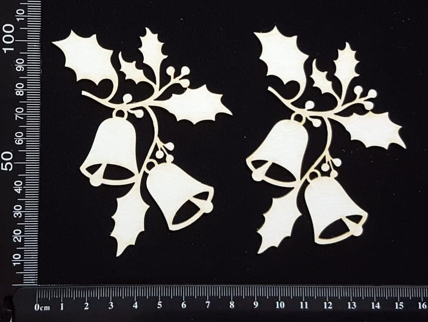 Christmas Bells - B - White Chipboard