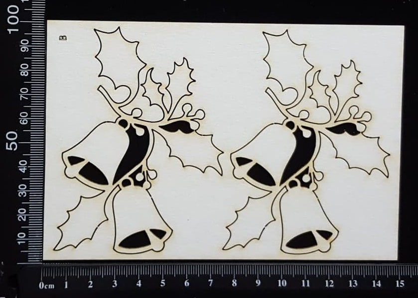 Christmas Bells - B - White Chipboard