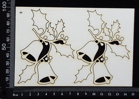 Christmas Bells - B - White Chipboard