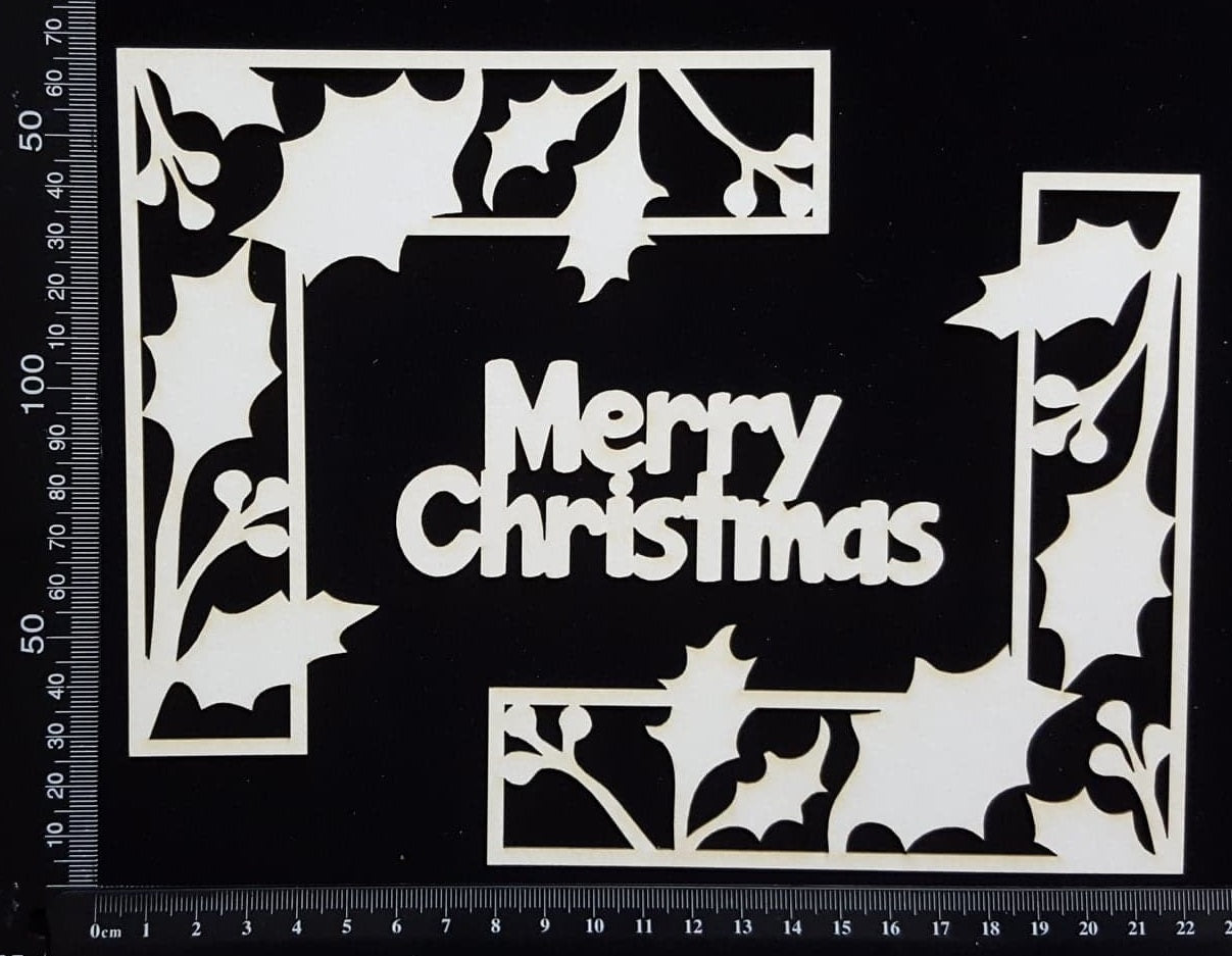 Christmas Corners Set - White Chipboard