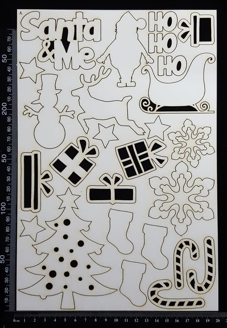 Christmas Elements - Set A - White Chipboard