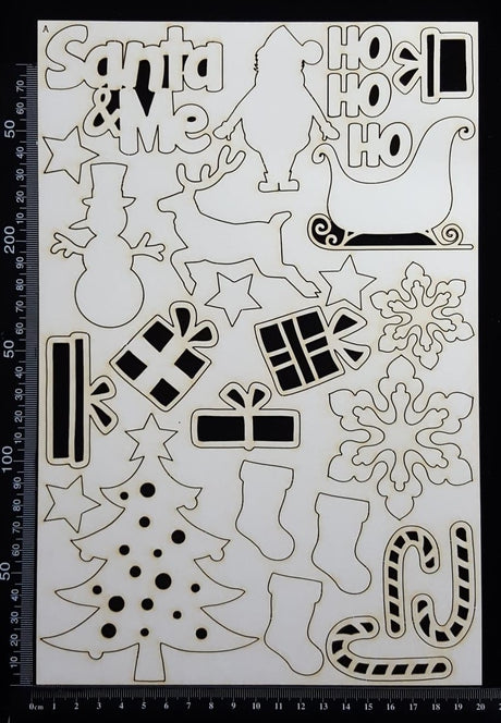 Christmas Elements - Set A - White Chipboard