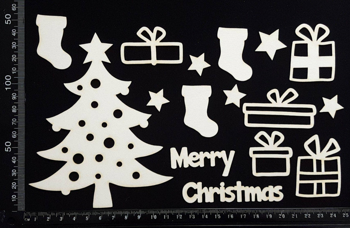 Christmas Elements - Set B - White Chipboard