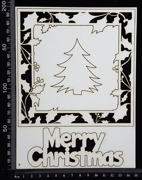 Christmas Frame and Elements Set - B - White Chipboard
