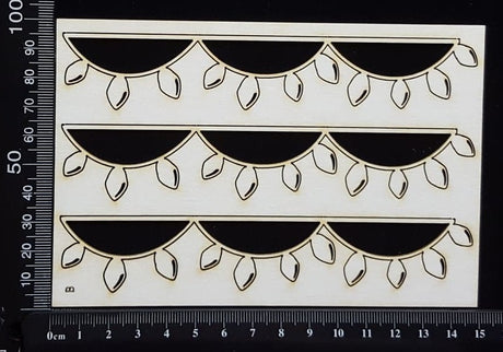 Christmas Lights Borders - B - Small - White Chipboard