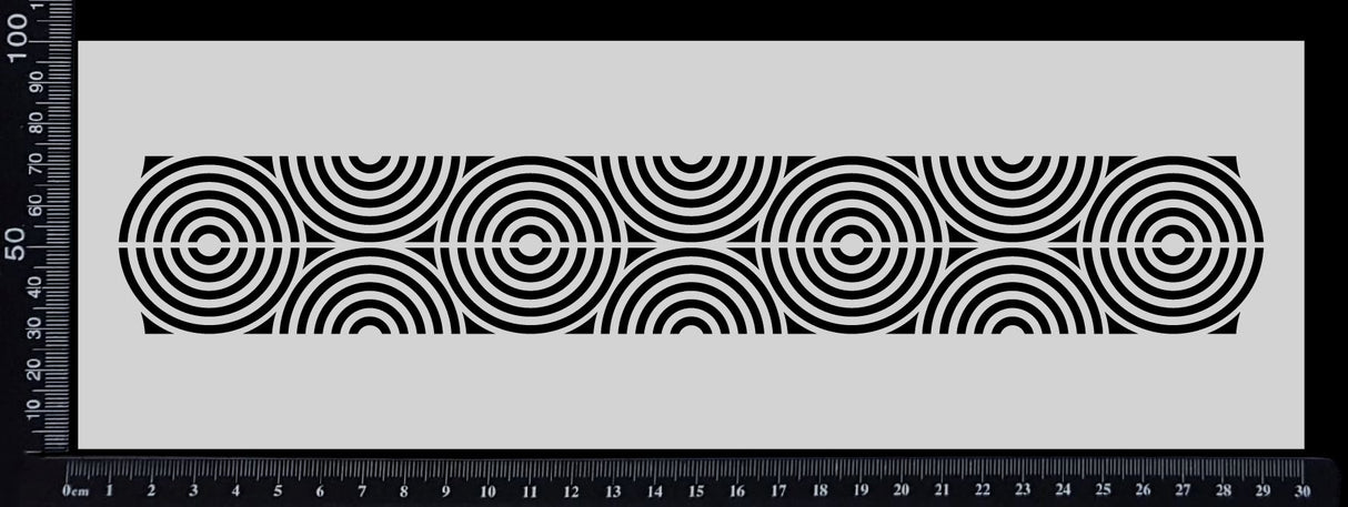 Circles in Circles Border - B - Stencil - 100mm x 300mm