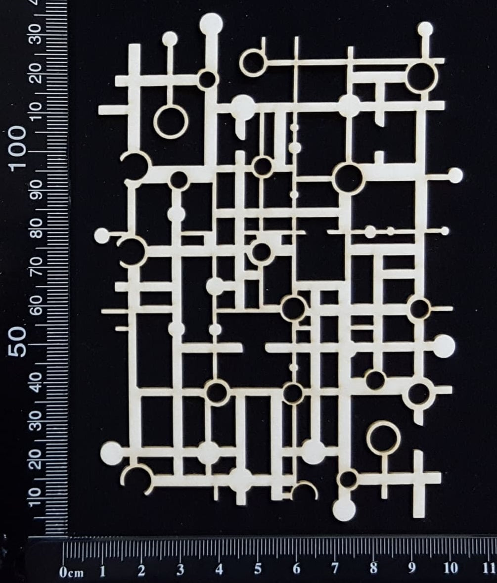 Circuit Mesh - A - Small - White Chipboard