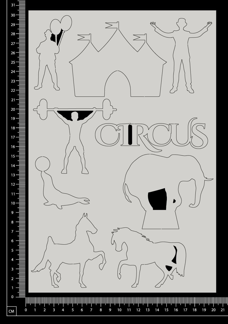 Circus Set - White Chipboard