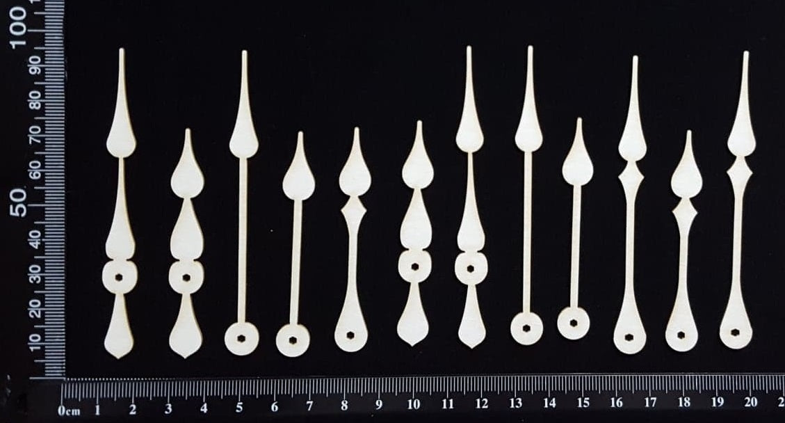 Clock Hands Set - A - White Chipboard