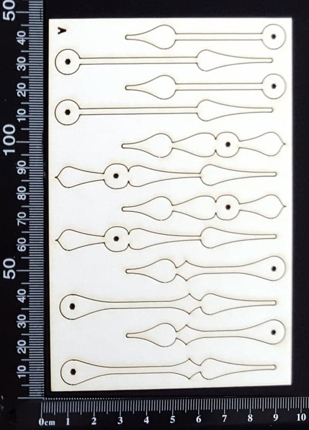 Clock Hands Set - A - White Chipboard