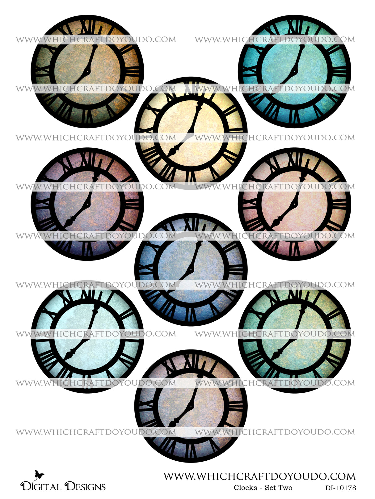 Clocks - Set Two - DI-10178 - Digital Download