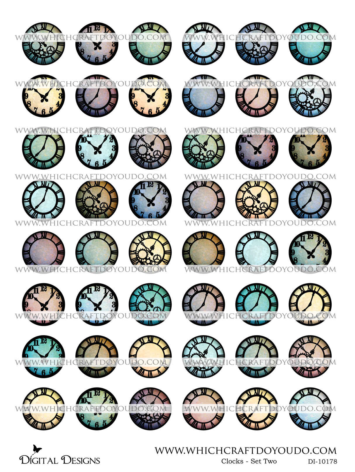Clocks - Set Two - DI-10178 - Digital Download