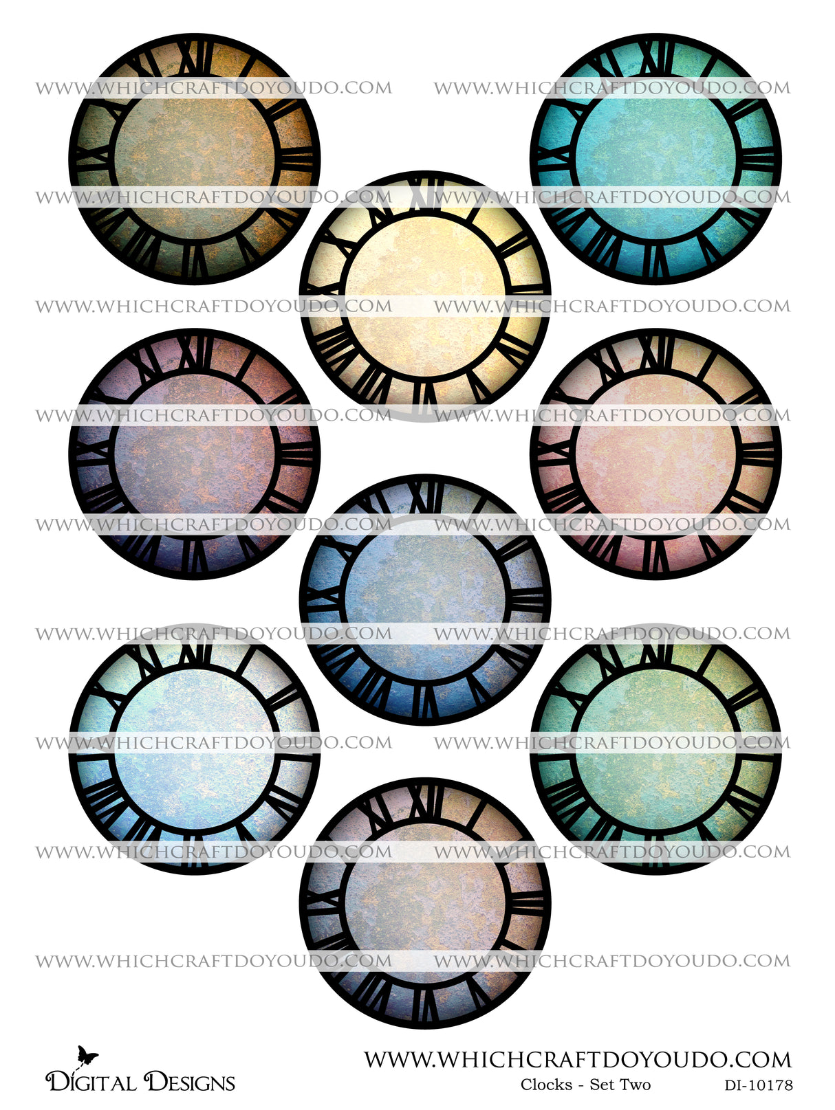 Clocks - Set Two - DI-10178 - Digital Download