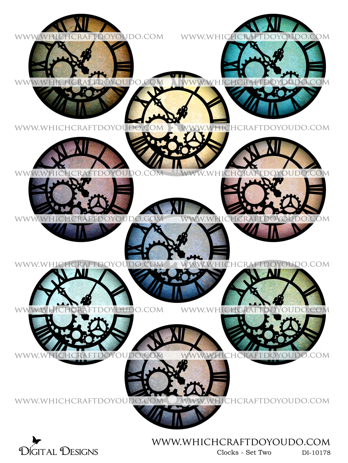 Clocks - Set Two - DI-10178 - Digital Download