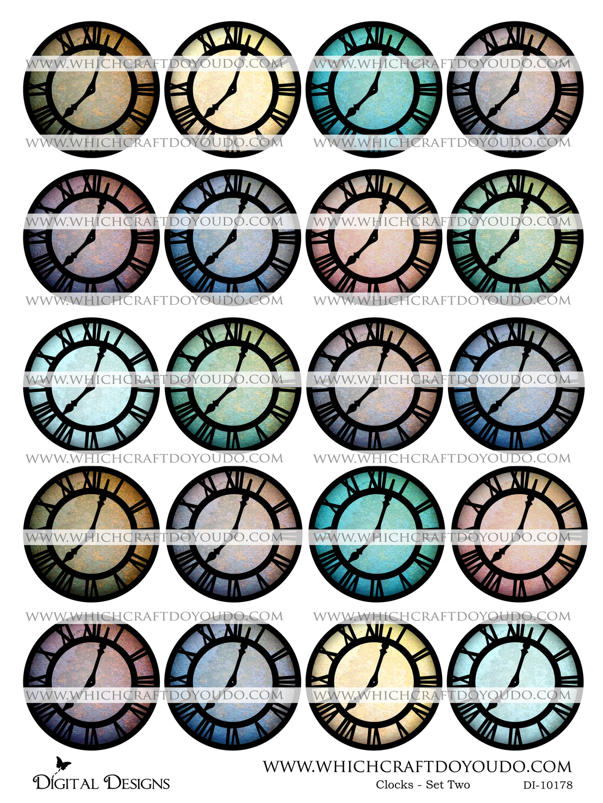 Clocks - Set Two - DI-10178 - Digital Download