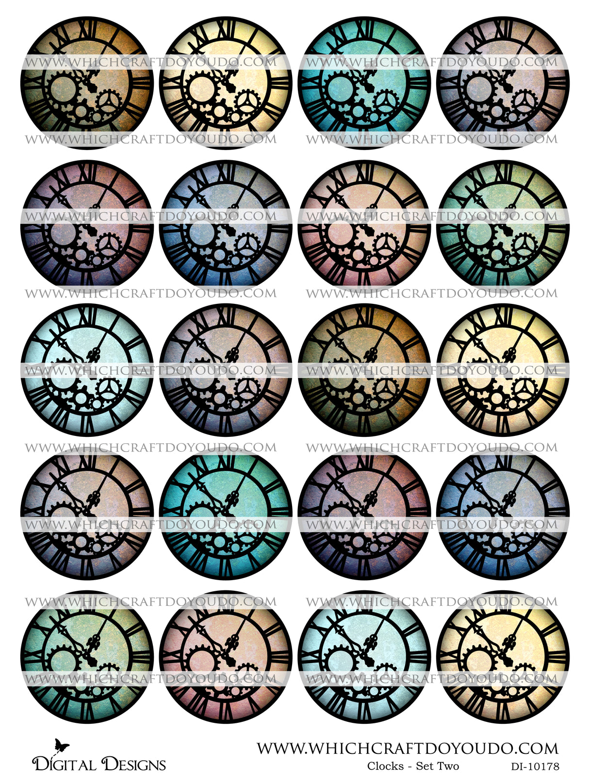 Clocks - Set Two - DI-10178 - Digital Download