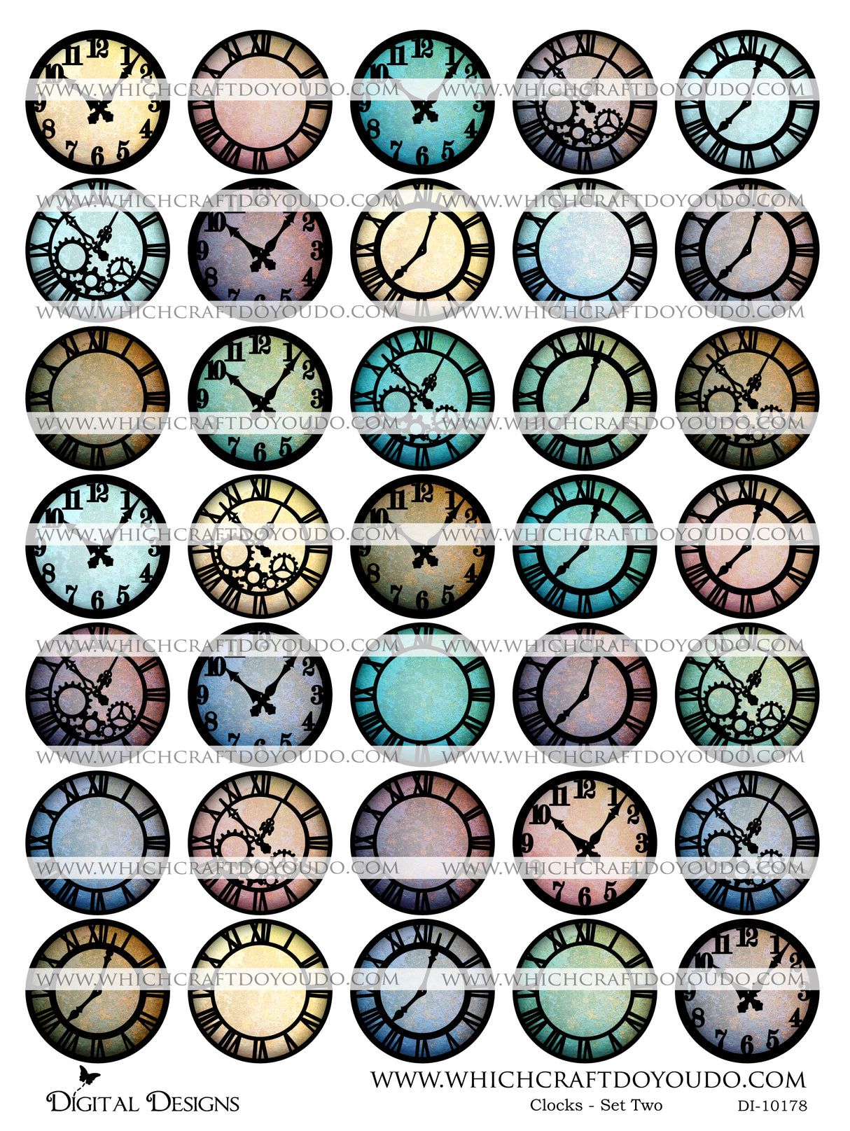 Clocks - Set Two - DI-10178 - Digital Download