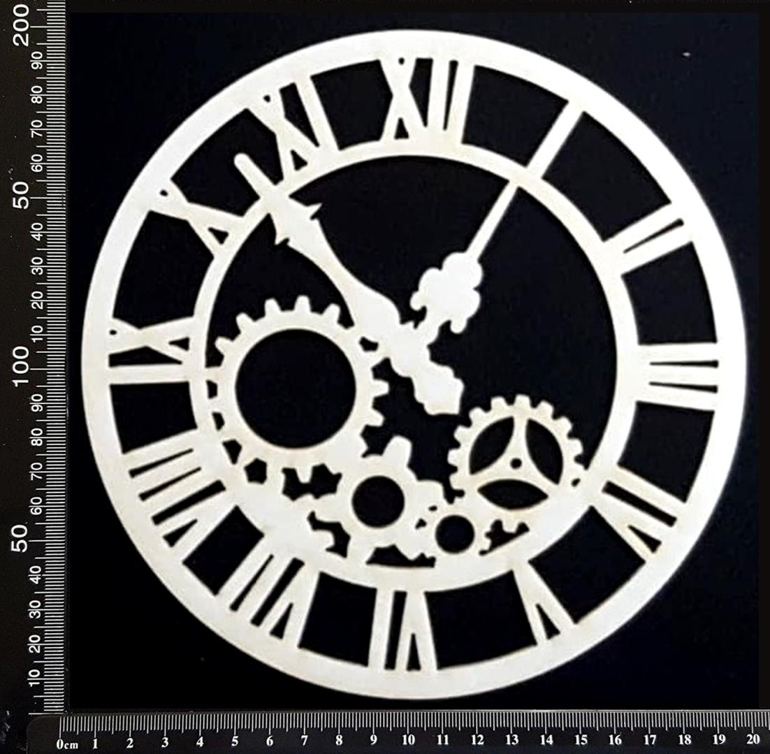 Clockwork Clock - CC - Large - White Chipboard