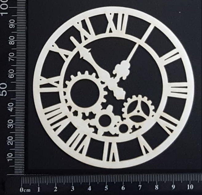 Clockwork Clock - CA - Small - White Chipboard