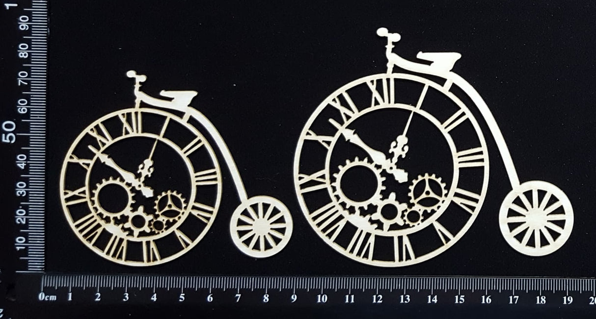 Clockwork Penny Farthings Set - White Chipboard