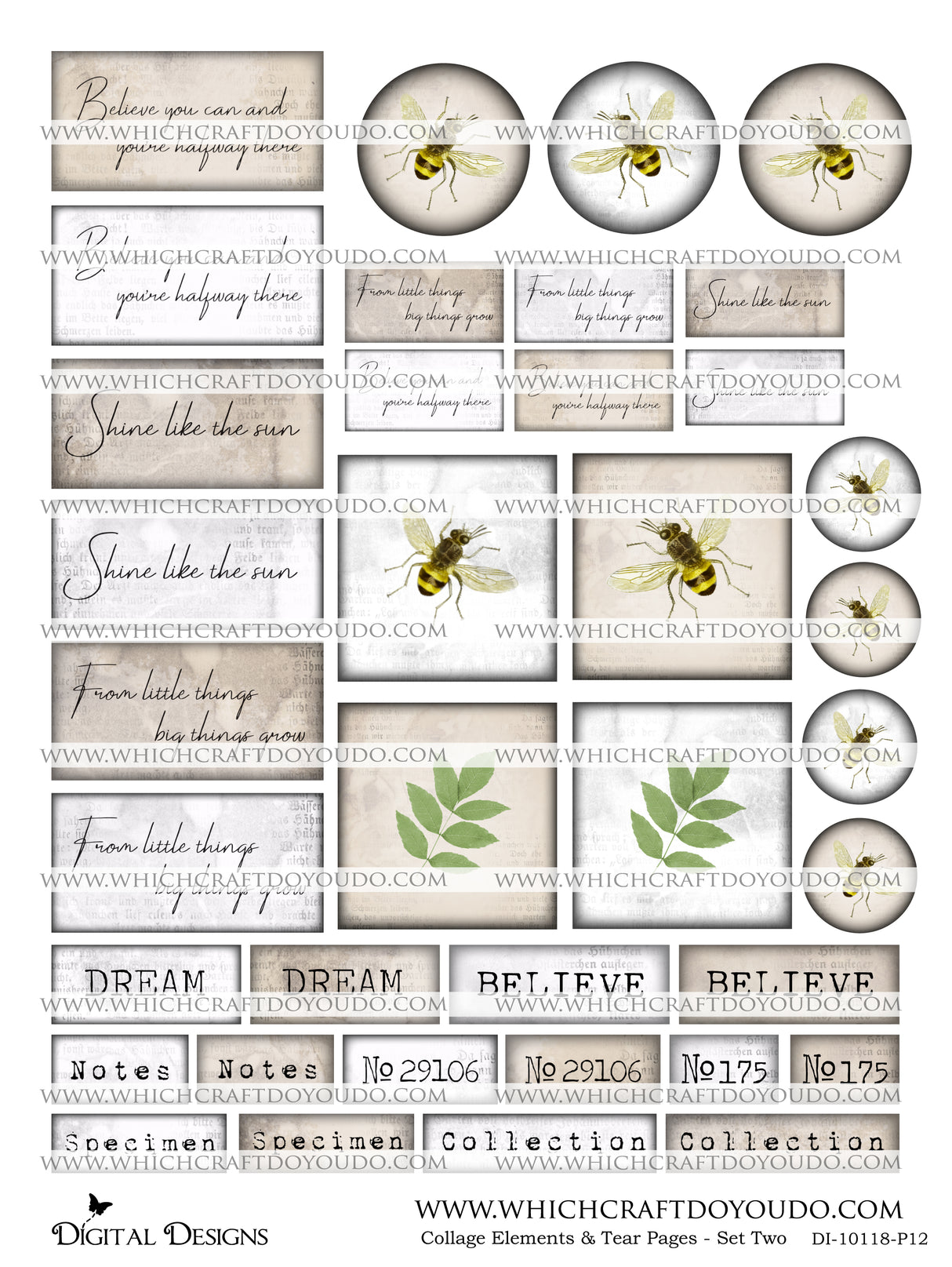 Collage Elements & Tear Pages - Set Two - DI-10118 - Digital Download