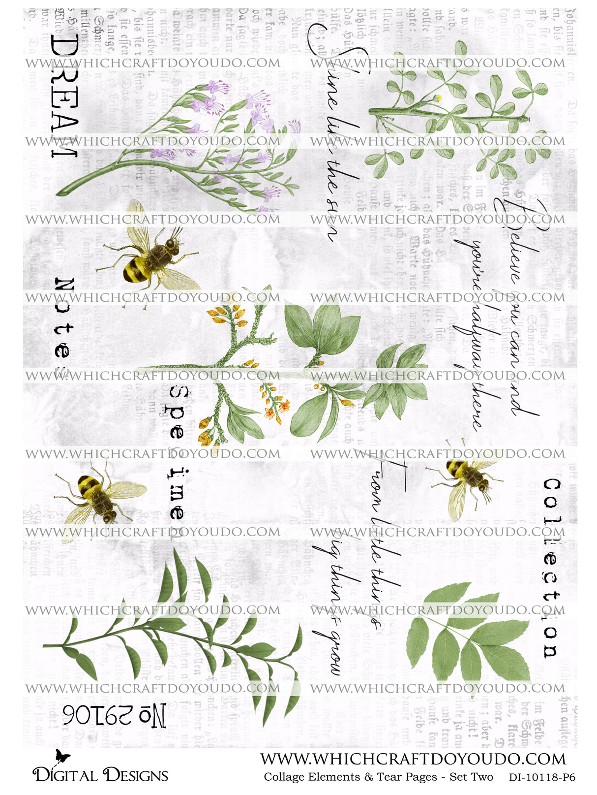 Collage Elements & Tear Pages - Set Two - DI-10118 - Digital Download