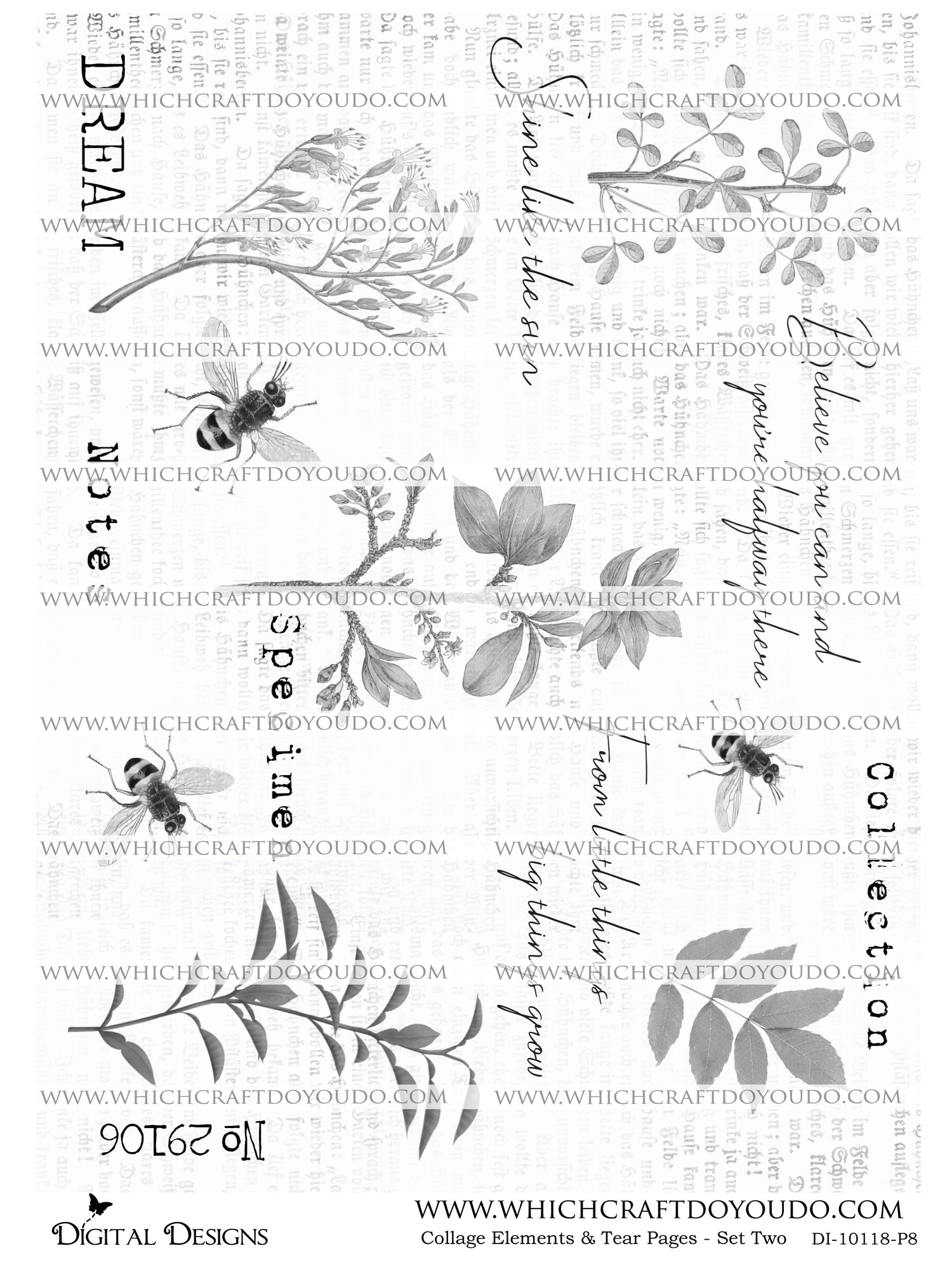 Collage Elements & Tear Pages - Set Two - DI-10118 - Digital Download