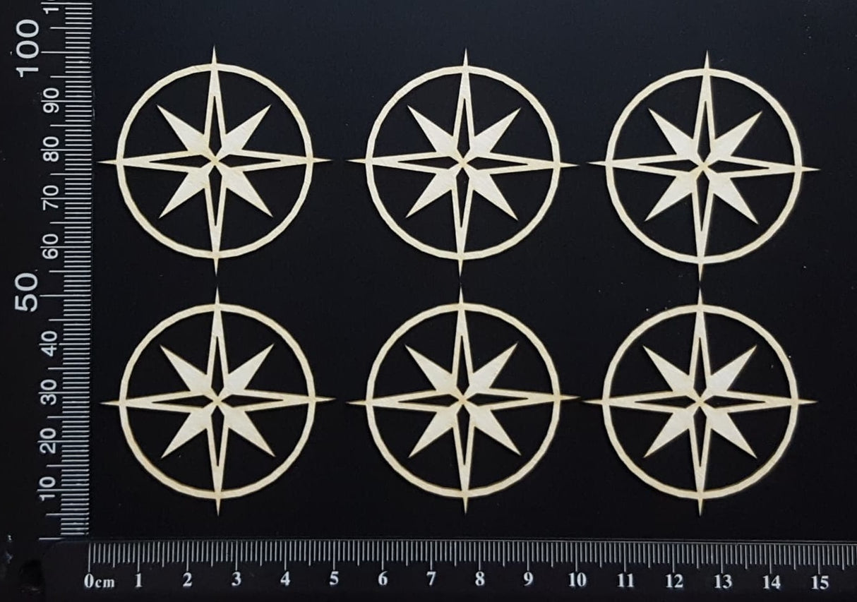 Compass Set - C - Small - White Chipboard