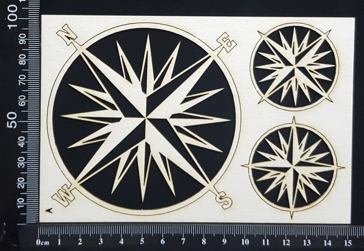 Compass Set - A - White Chipboard