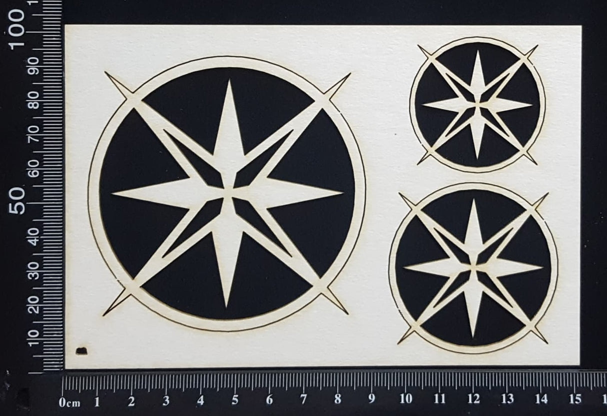 Compass Set - B - White Chipboard
