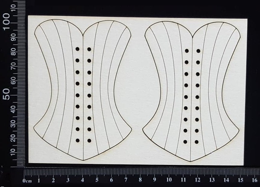 Corset Set - B - Medium - White Chipboard
