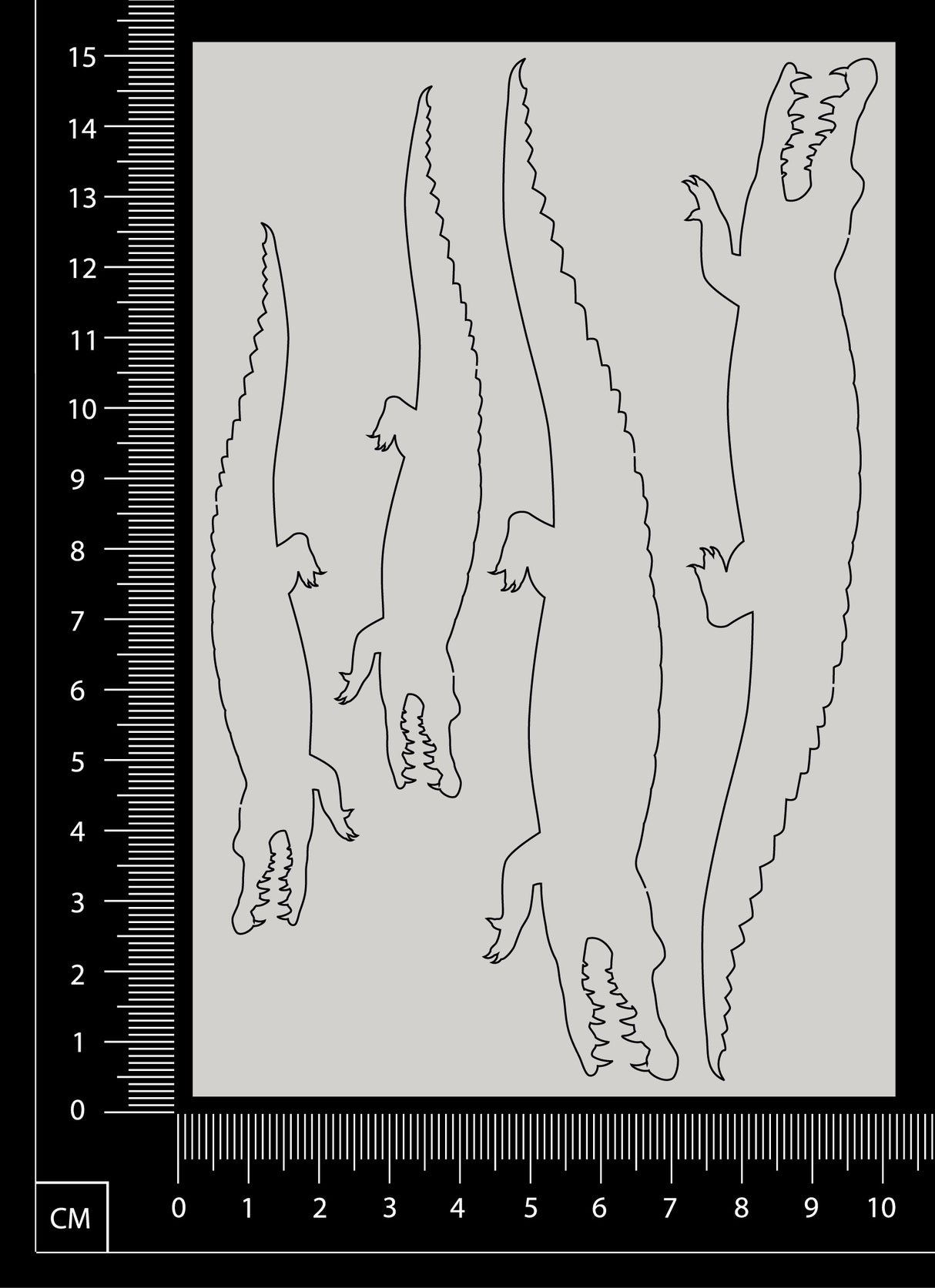 Crocodile Set - A - White Chipboard