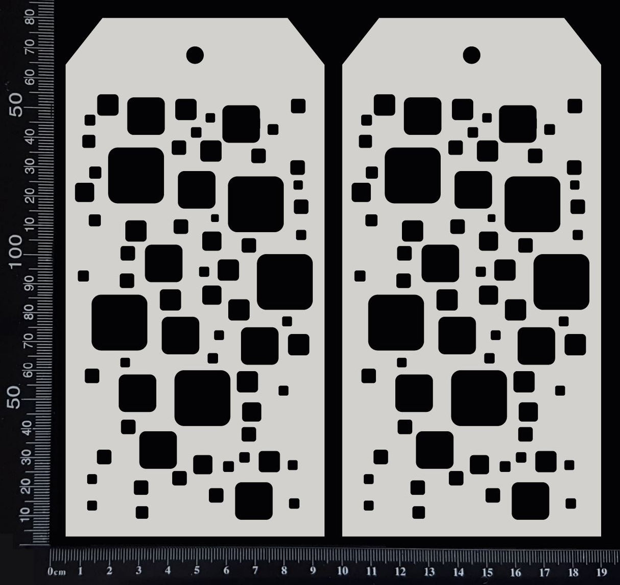 Cubes Tags Set - AC - Large - White Chipboard