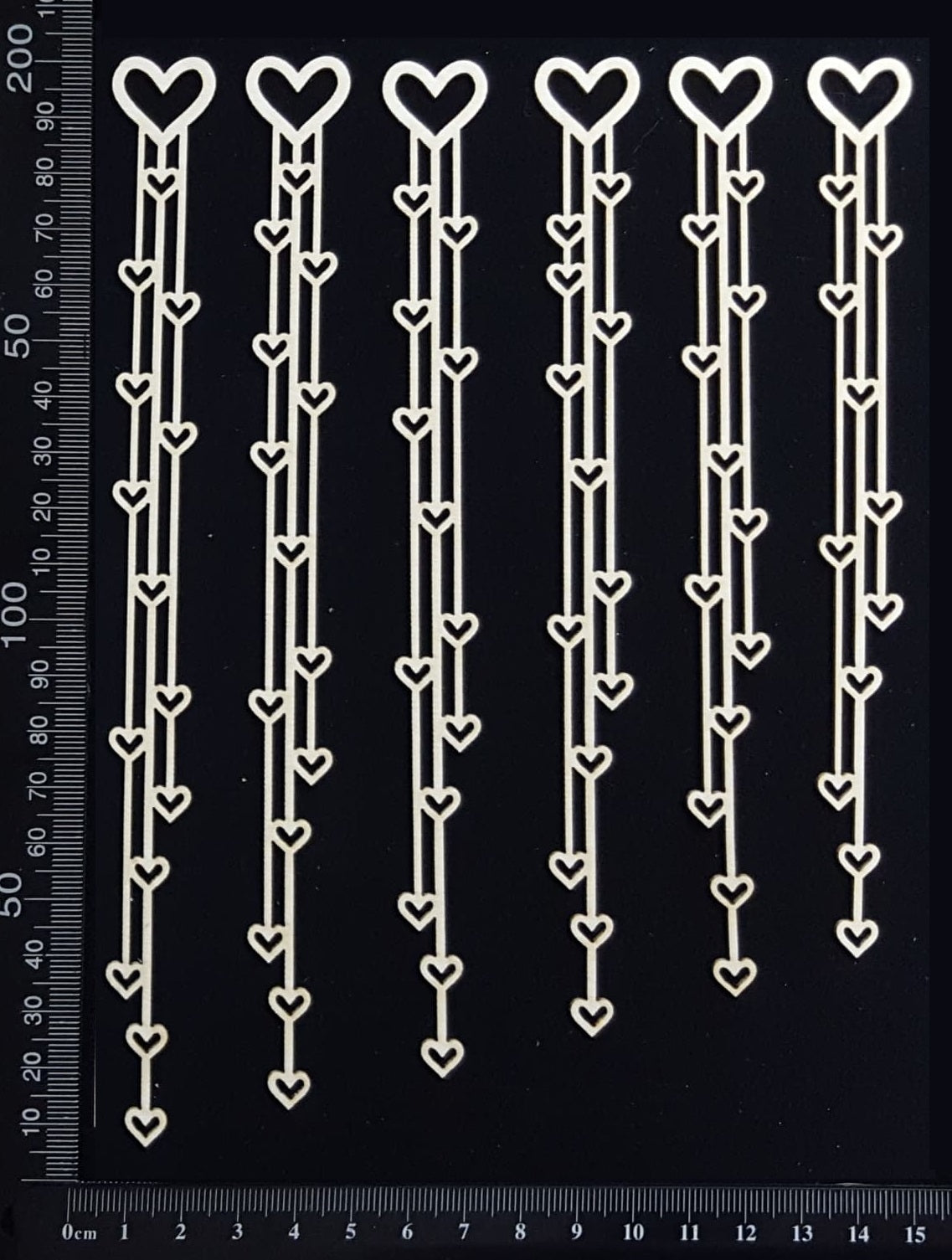 Dangles - Hearts - White Chipboard