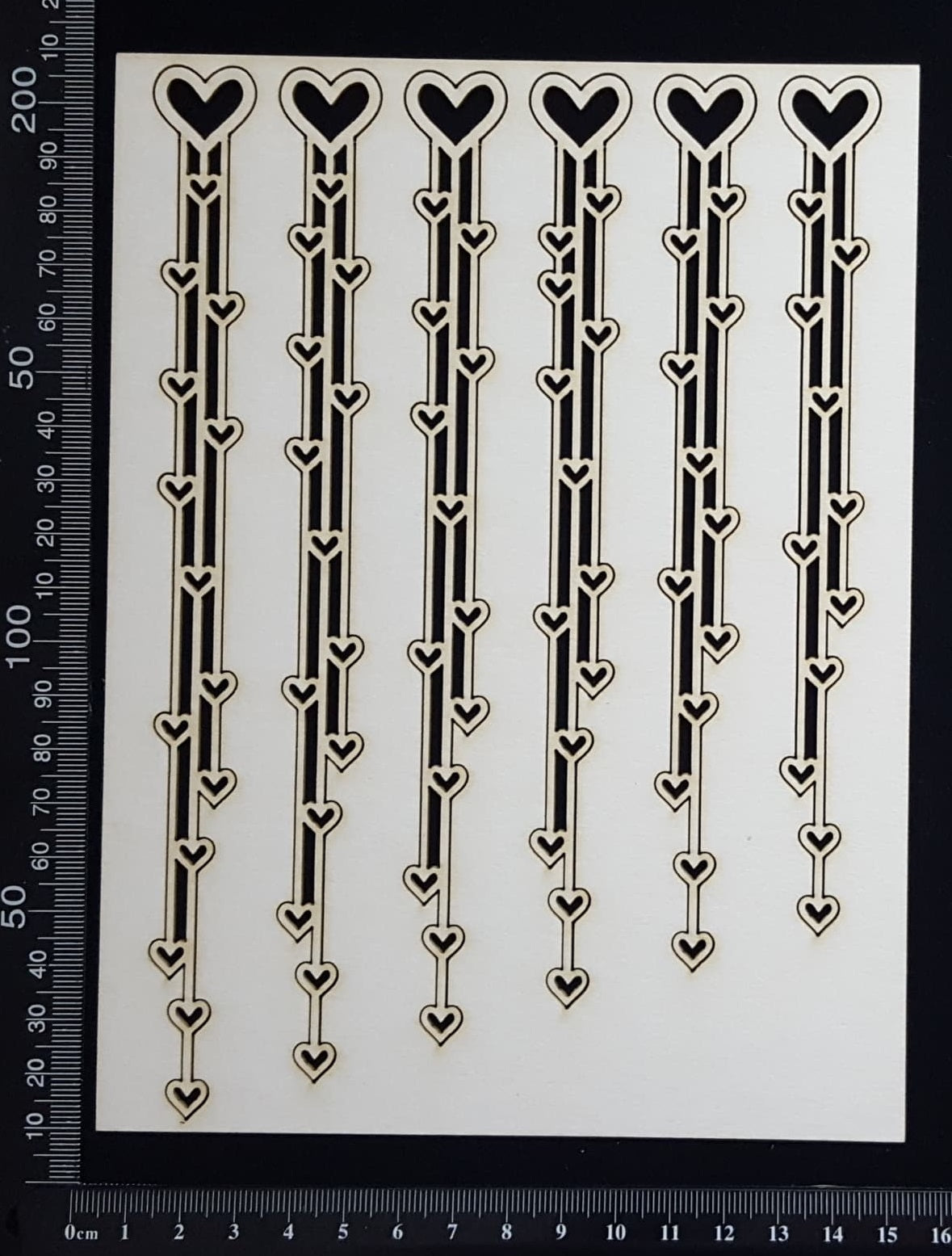 Dangles - Hearts - White Chipboard