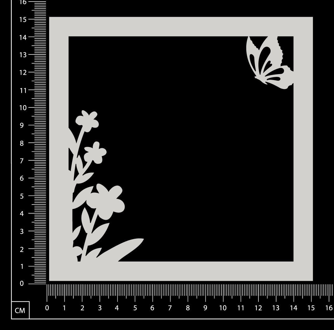 Daydream Frame - Butterfly & Flowers - White Chipboard