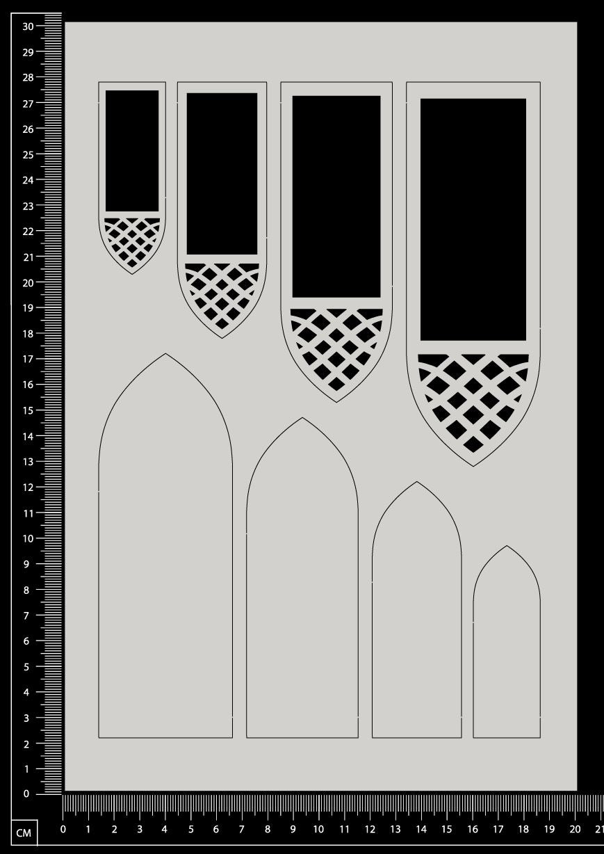 Decorative Layered Frames Set - A - White Chipboard