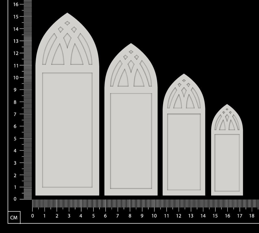 Decorative Layered Frames Set - D - White Chipboard