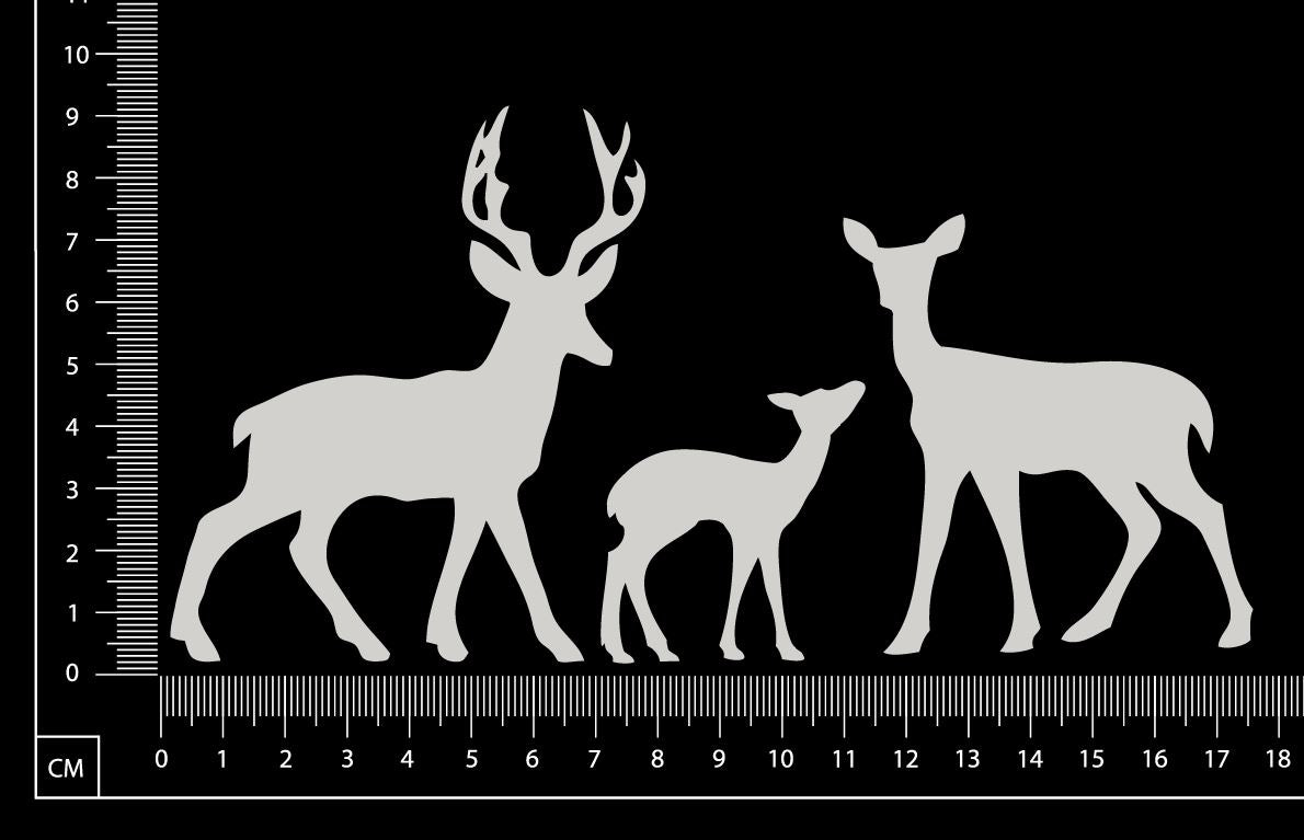 Deer Set - White Chipboard