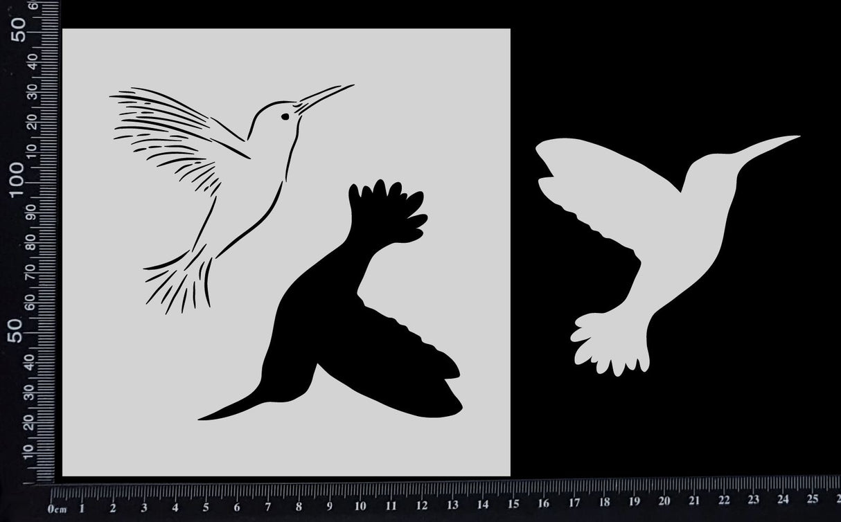 Detailed Hummingbird - Stencil - 150mm x 150mm