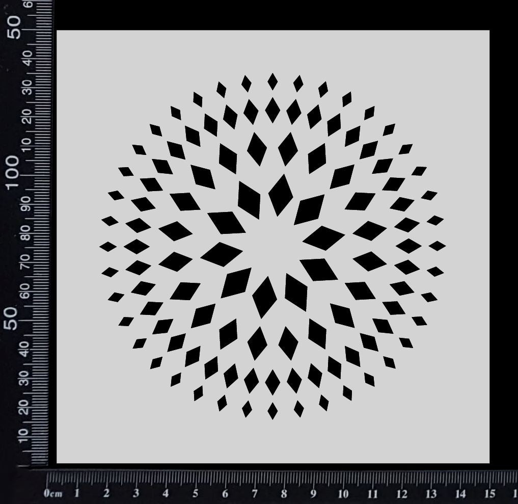 Diamonds Burst - Stencil - 150mm x 150mm