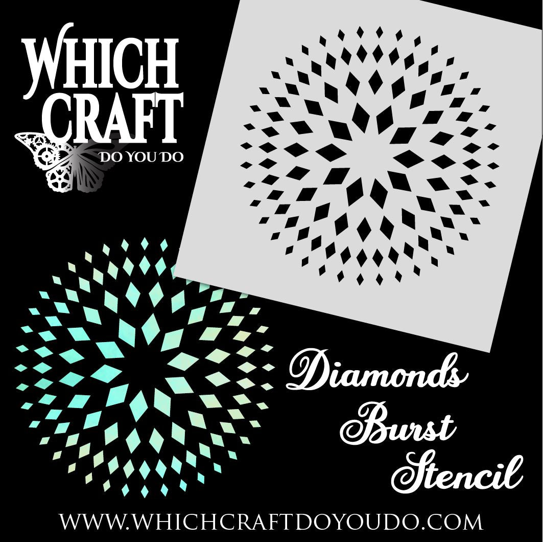 Diamonds Burst - Stencil - 150mm x 150mm