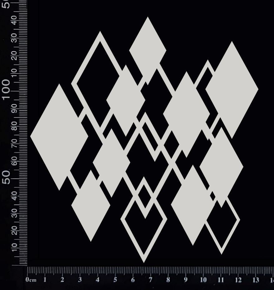 Diamonds Mesh - White Chipboard