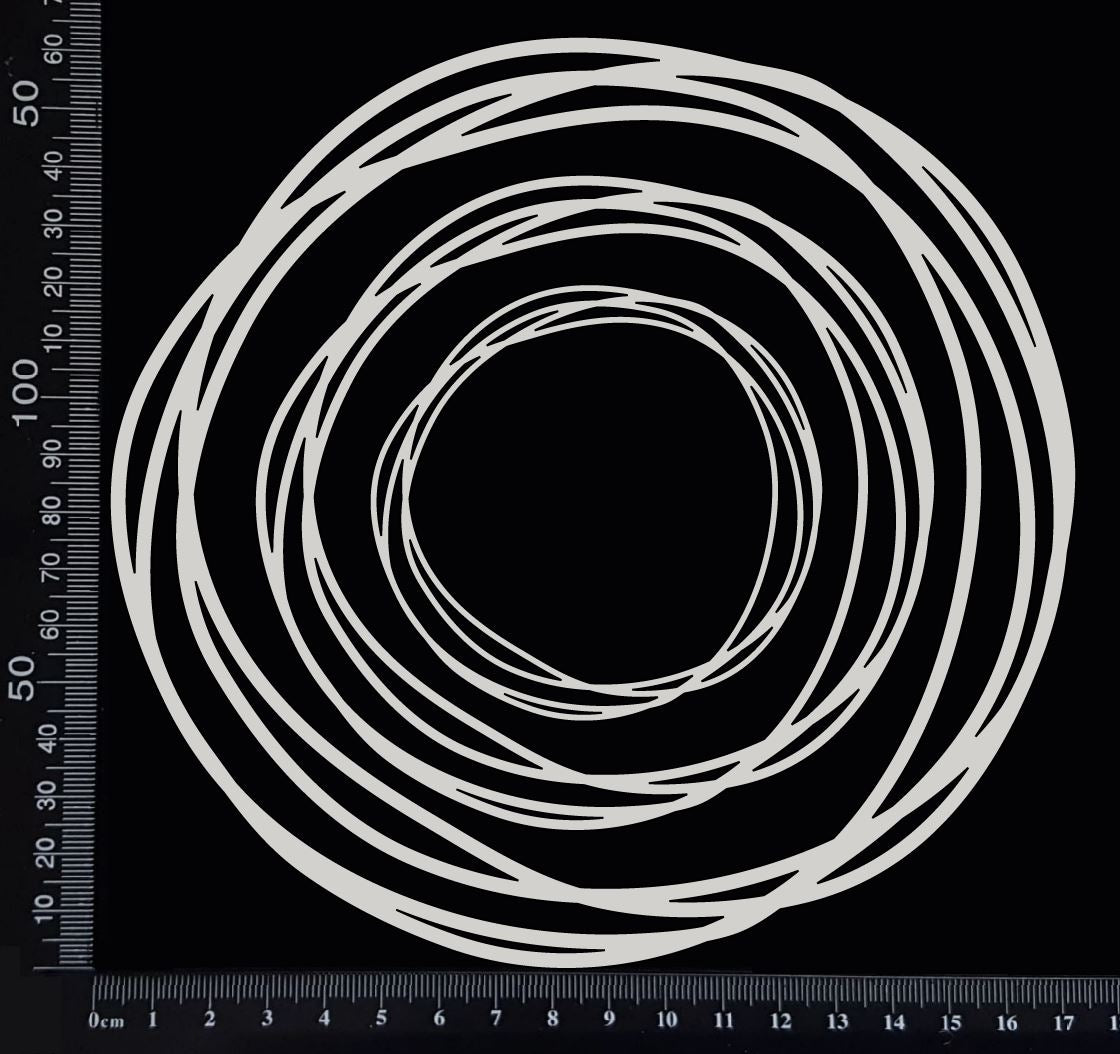 Distressed Circles - Mixed - White Chipboard