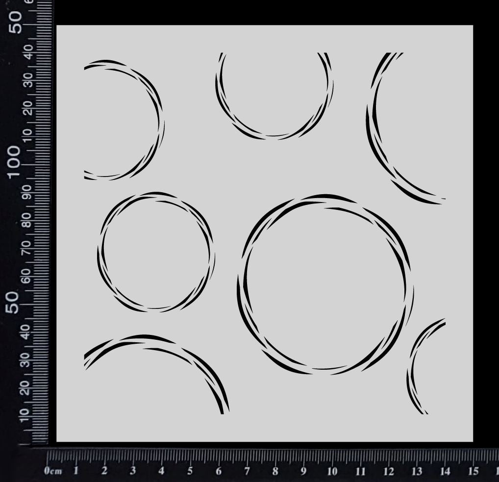 Distressed Circles - Mixed - Stencil - 150mm x 150mm