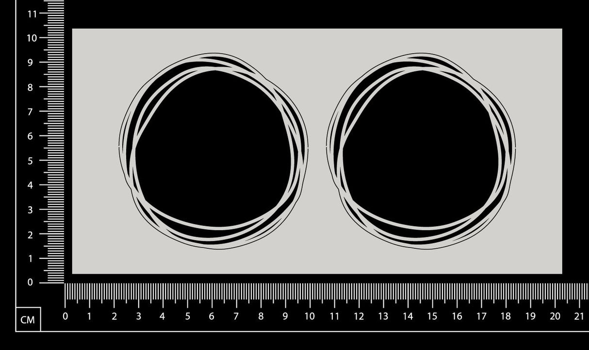 Distressed Circles - Small - White Chipboard