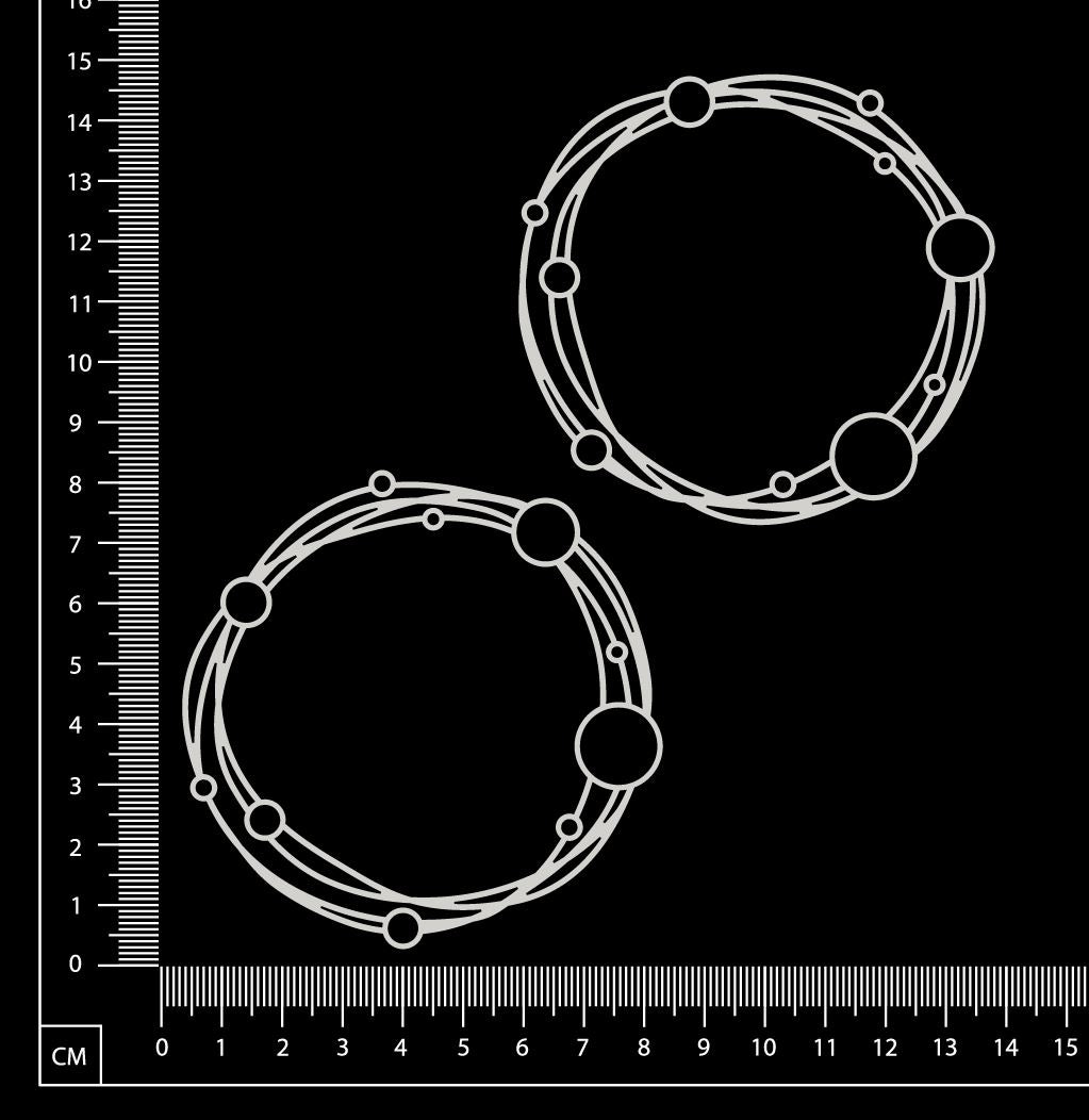 Distressed Circles with Bubbles - Small - White Chipboard