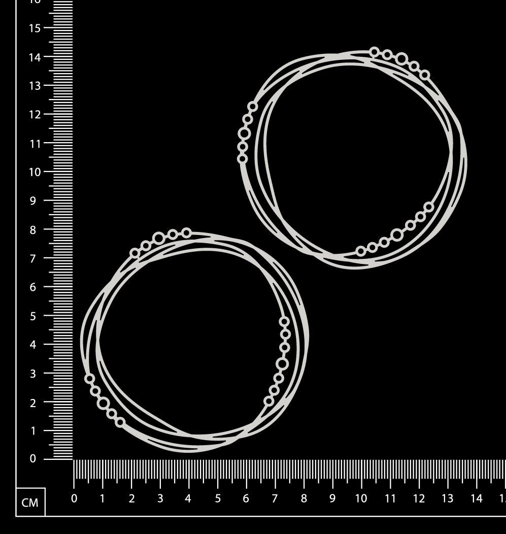 Distressed Circles with Pearls - Small - White Chipboard